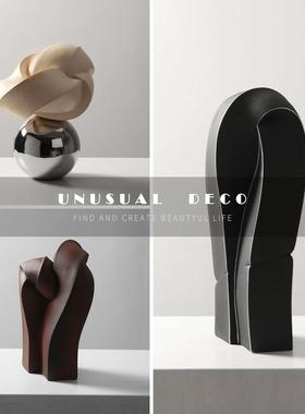 UNUSUAL DECO现代样板间手工饰品方管扭转花器书房电视柜桌面摆件