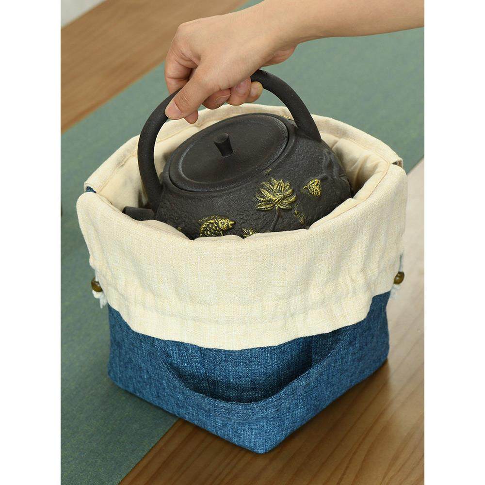 大铁壶银壶茶叶罐提梁壶手提加厚收纳布包袋子围炉煮茶中式复古风,餐饮具,茶道/零配,淘宝优惠券,粉丝福利购,淘宝优惠卷