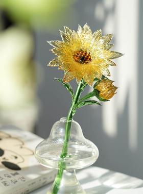 釉手制模拟向日葵神仙插花摆件治疗家入口桌装饰礼品