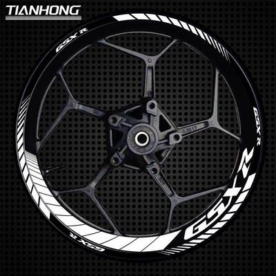 适用铃木GSX250R600 1000 750赛版轮毂改装轮圈钢圈反光防水机车