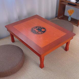 韩式榻榻米桌子飘窗小桌子家用折叠炕几休闲茶桌韩国民俗卯榫桌