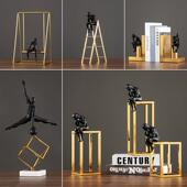 现代抽象人物艺术摆件雕塑办公室酒柜体操运动员客厅桌面装 饰摆设