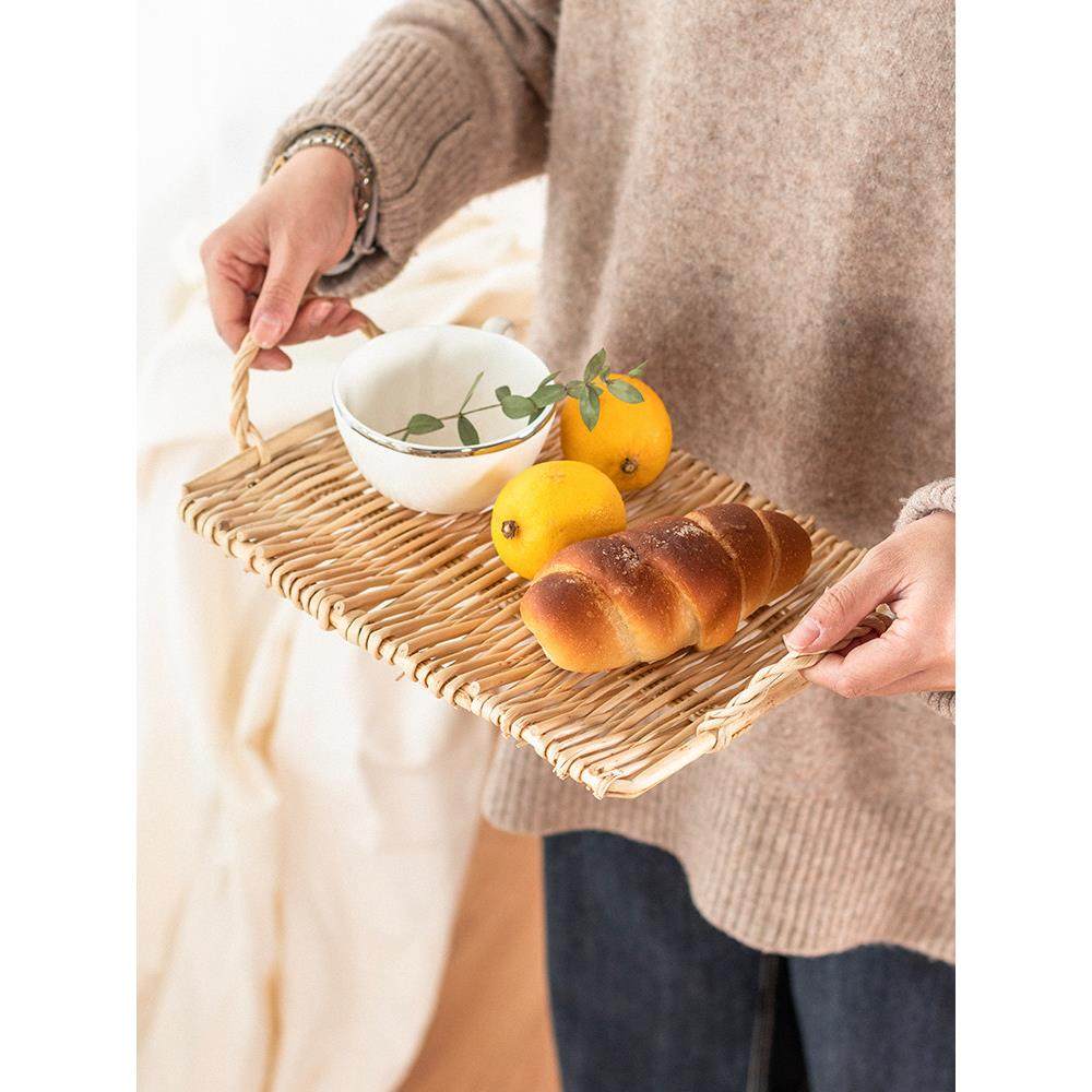 梵鱼藤编托盘编织盘子日式水果盘竹编面包篮馒头筐篮子野餐小吃盘,餐饮具,果盆/果盘/果篮,淘宝优惠券,粉丝福利购,淘宝优惠卷