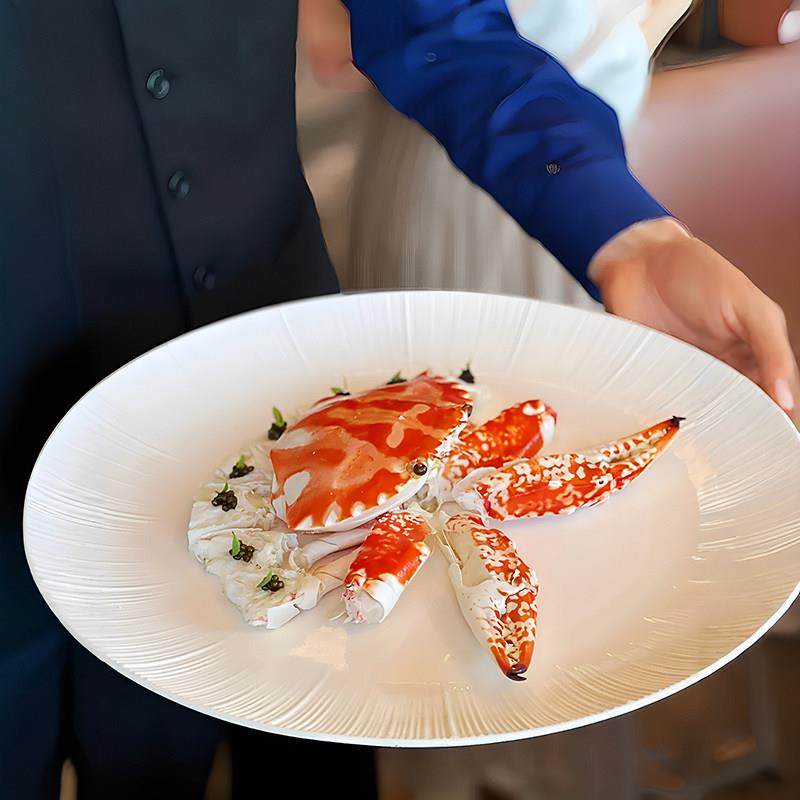 酒店中厨餐具白瓷圆形线 线纹浅盘展示盘凉菜会所创意融合菜特色,餐饮具,盘,淘宝优惠券,粉丝福利购,淘宝优惠卷