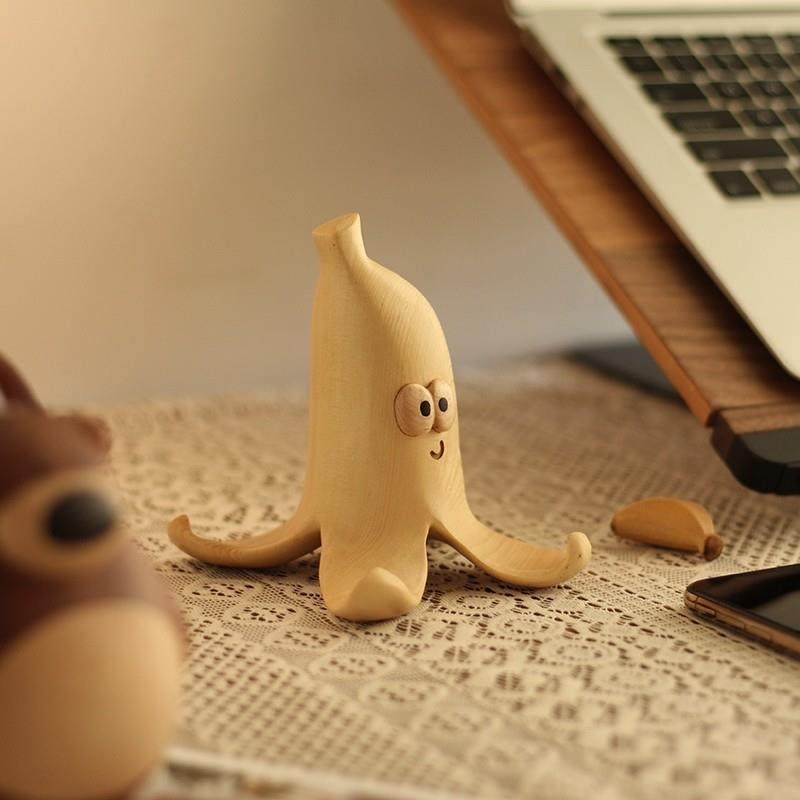 三思工房实木香蕉手机支架平板支架可爱桌面摆件蕉个朋友创意礼物,3C数码配件,手机支架/手机座,淘宝优惠券,粉丝福利购,淘宝优惠卷