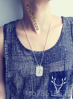 高档S男925纯银美国大兵牌项链吊坠dyi刻字吊牌定制身份牌狗军牌