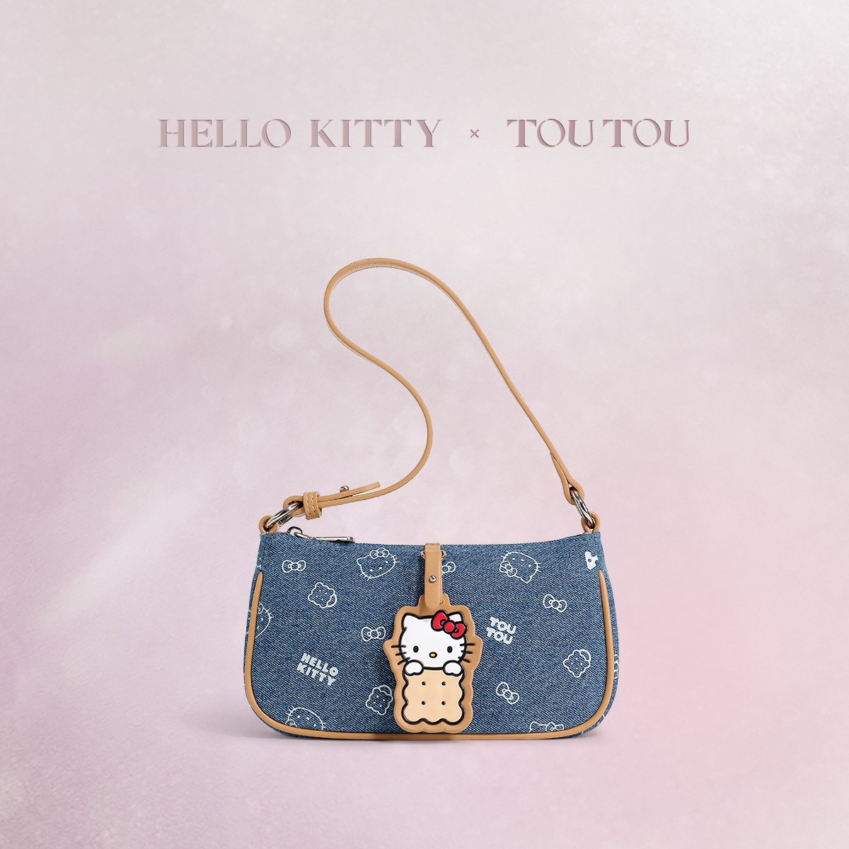 TOUTOUhellokitty凯蒂猫牛仔法棍腋下包哈喽kt斜挎包生日礼物
