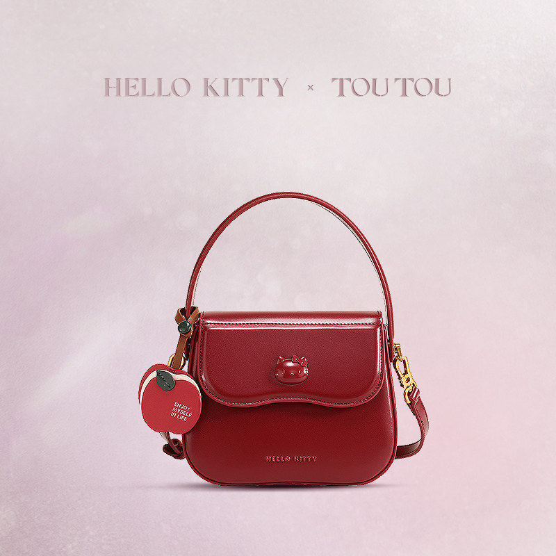 TOUTOUhellokitty三丽鸥红色手提斜挎包包可爱小方包毕业生日礼物