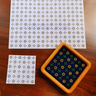 【微风吹倩影动】小针绣 花花纹样 刺子绣模板 拓图描图辅助工具