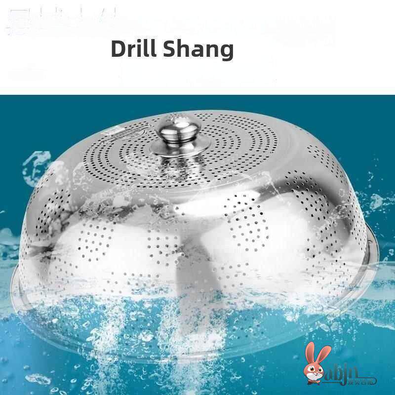 *304锅盖防蝇罩防苍蝇卫生罩子不锈钢盖加大号可折叠饭菜罩201*