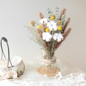 2021新款 可爱桌面花瓶ins摆件客厅插花轻奢餐桌花真永生花干花束