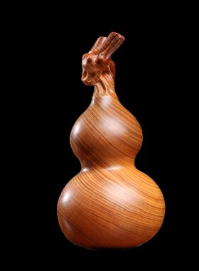 太行崖柏木葫芦摆件文玩手工龙年生肖龙头葫芦手把件福禄吉祥挂件