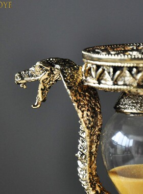 噬焰金属沙漏15分钟计时器蛇形创意摆件家居装饰品送男士女友礼物