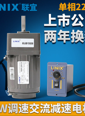LINIX联宜6W交流减速电机220V单相小型电机YN60减速齿轮箱2GN调速