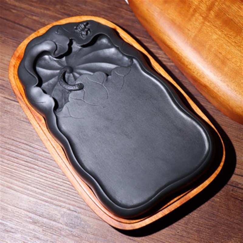 手工雕刻荷塘清韵如油下墨飞快专用砚台书画家专业用砚砚台