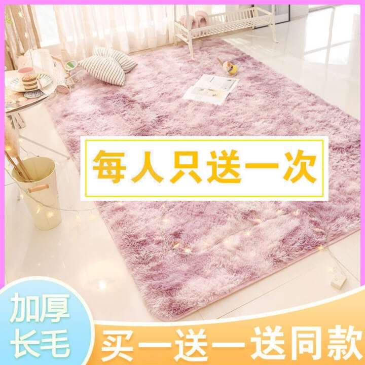 地毯卧室绒毛满铺粉色公主可爱少女垫长方形脚垫进门垫可定制