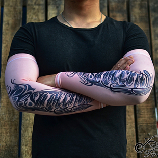 fireriders花臂骑行防晒男女护臂冰丝袖套纹身冰袖男女钓鱼摩托车