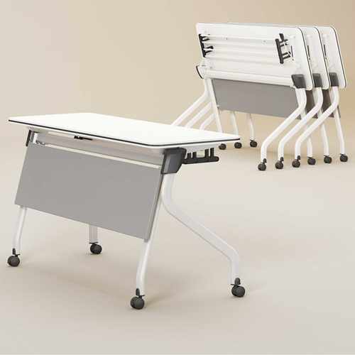 折叠会议培训桌椅职员办公桌侧翻课桌椅学生移动拼接长条桌培训