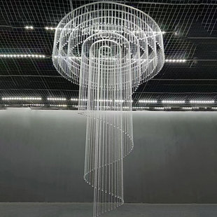 婚庆道具水晶珠帘吊顶螺旋圆环婚礼堂舞台空中布置装 饰挂水晶成品