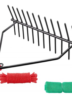 24 英寸(约 61.0 厘米)水生杂草耙,8.6 英寸(约 21.8 厘米)钢杆湖