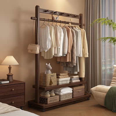 竹海森源中古风挂衣架落地衣帽架
