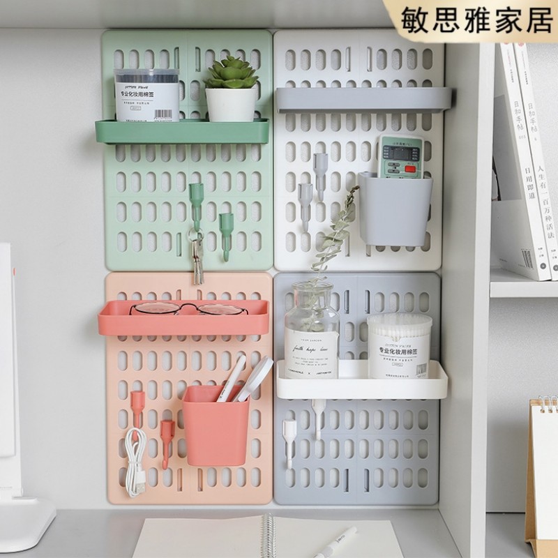 洞洞板简约免打孔家用板墙壁宿舍厨房置物架搁板收纳神器挂钩架,收纳整理,收纳洞洞板,淘宝优惠券,粉丝福利购,淘宝优惠卷