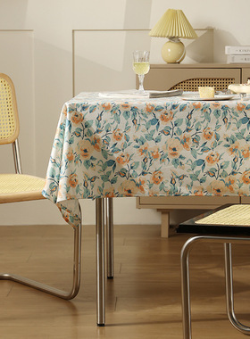 美式复古印花超柔绒布桌布长方形餐桌台布客厅圆形茶几盖巾盖布