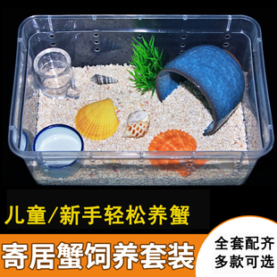 新手寄居蟹饲养箱造景套餐装儿童专用宠物别墅用品办公桌懒人笼子