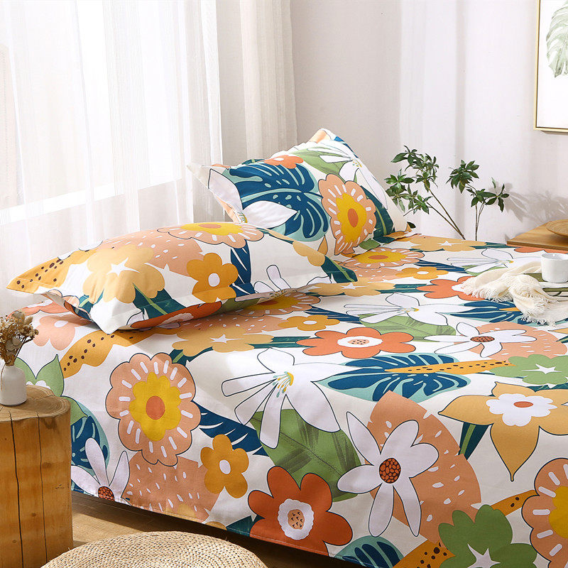 高端老粗布纯棉床单厚实可机洗不起球不掉色活性亚麻三件套大炕单