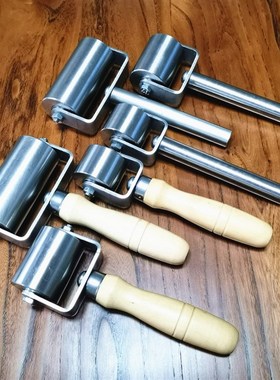 不锈钢压轮双轴承实心压辊防水卷材施工皮革压边滚轮自粘贴纸滚子