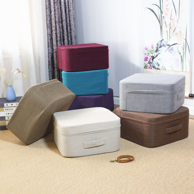 亚麻加厚蒲团坐垫拆洗地板日式榻榻米垫布艺家用四季茶几坐墩矮凳