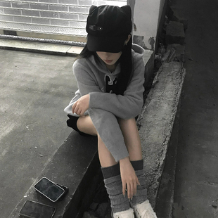 日系猫耳朵帽子女二次元亚文化可爱可拆配饰新款八角贝雷帽