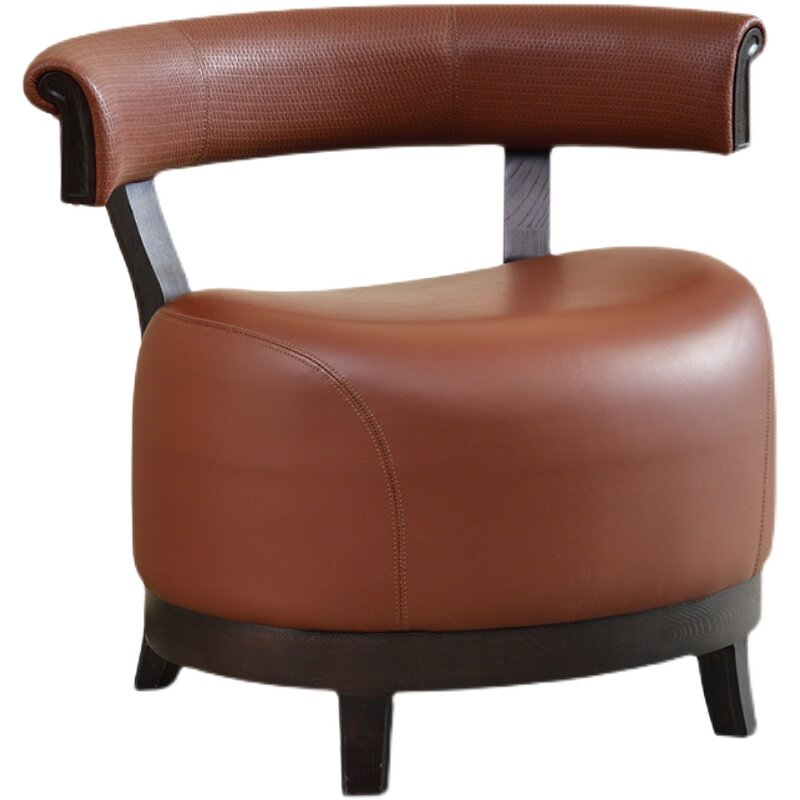 新中式休闲椅商务洽谈三件套白蜡木靠背民宿酒店单人实木沙发椅子