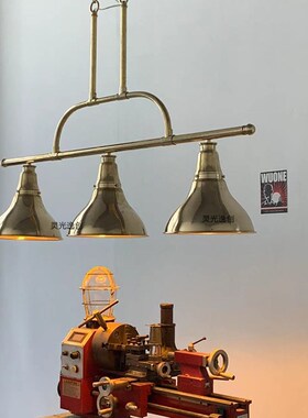 中古wuone灵光逸创 复古工业风格三头吊灯铜材工作室吧台餐厅灯