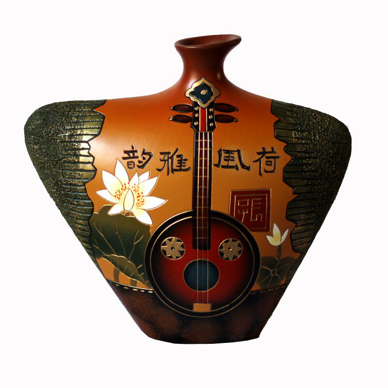 酒柜装饰品摆件中国风博古架隔断餐柜茶几摆设手工陶瓷花瓶艺术品