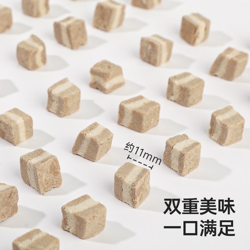 喵咪颜究社鸭肉雪梨夹心冻干幼犬猫通用营养磨牙猫咪冻干零食拌粮
