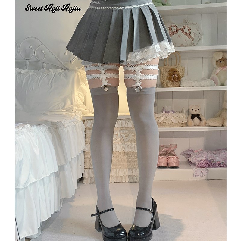 Lolita春秋连裤袜女灰丝jk过膝光腿神器日系显瘦天鹅绒打底裤瘦腿