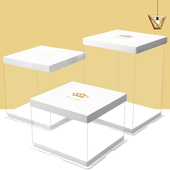 盒4 14寸加高双层三层方形蛋糕盒 生日蛋糕盒子透明包装