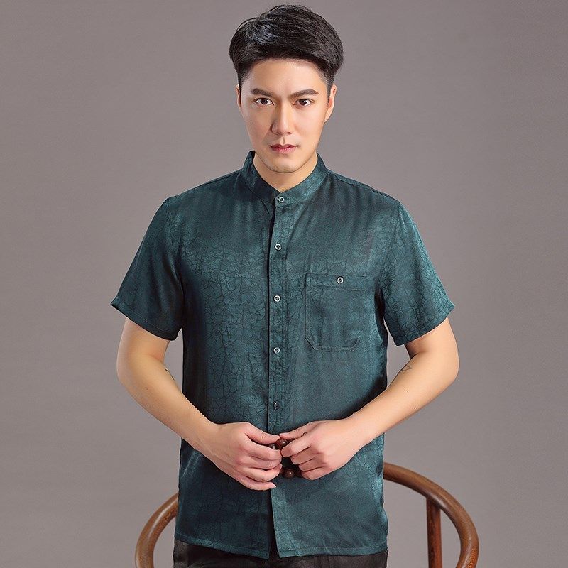 唐装衬衣休闲短袖立领男装T恤薄款中式夏装中国风男士青年衬衫,男装,唐装,淘宝优惠券,粉丝福利购,淘宝优惠卷