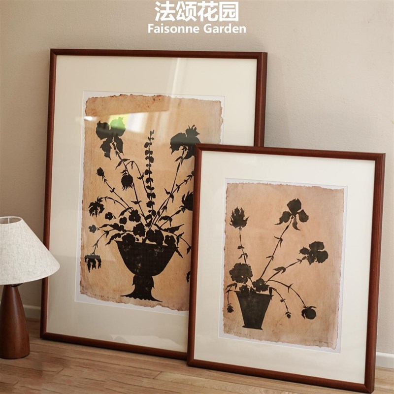 线稿日记法颂花园装饰画/卧室挂画客餐厅入户玄关背景墙落地