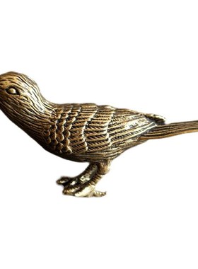 摆件装饰工艺品纯铜大鸟黄铜家居聚财复古喜鹊鸟小铜器手把件