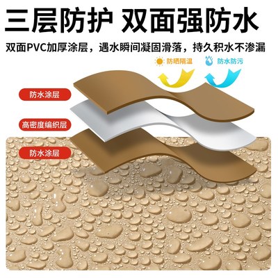 土黄色刀刮布凡布雨逢皮卡车后箱篷布防雨布加厚户外防水帆布车棚