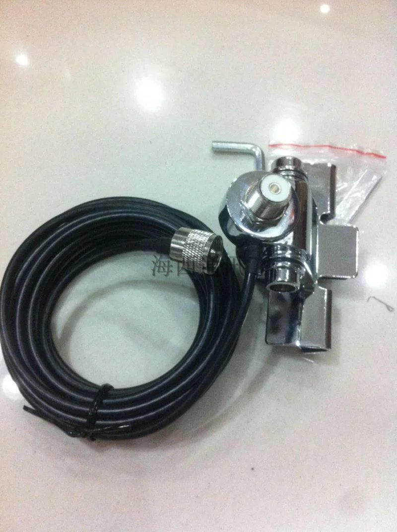 UV双段车载玻璃钢高增益天线苗子 车台手台车载夹边 无线电台天线