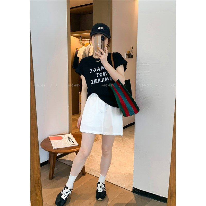 爱情魔鬼鱼 白色百搭高腰半身裙女2025年夏季新款显瘦气质A字短裙,女装/女士精品,半身裙,淘宝优惠券,粉丝福利购,淘宝优惠卷