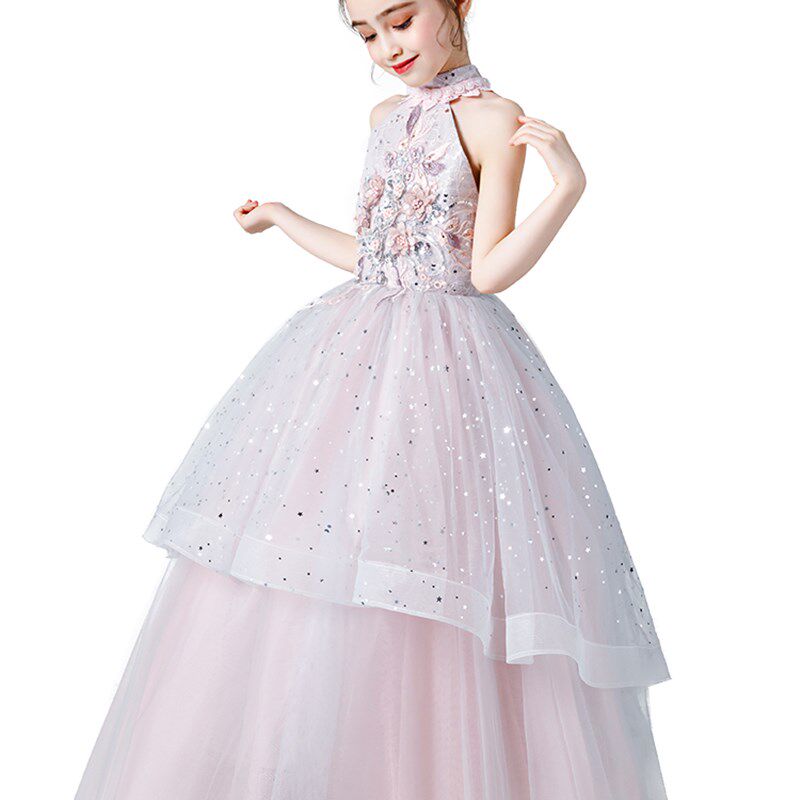 儿童礼服公主裙洋气花童生日蓬蓬纱高端主持人女童钢琴演出服走秀