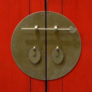 新中式 实木衣柜仿古做旧卧室衣橱储物柜复古红色二门柜民宿收纳柜