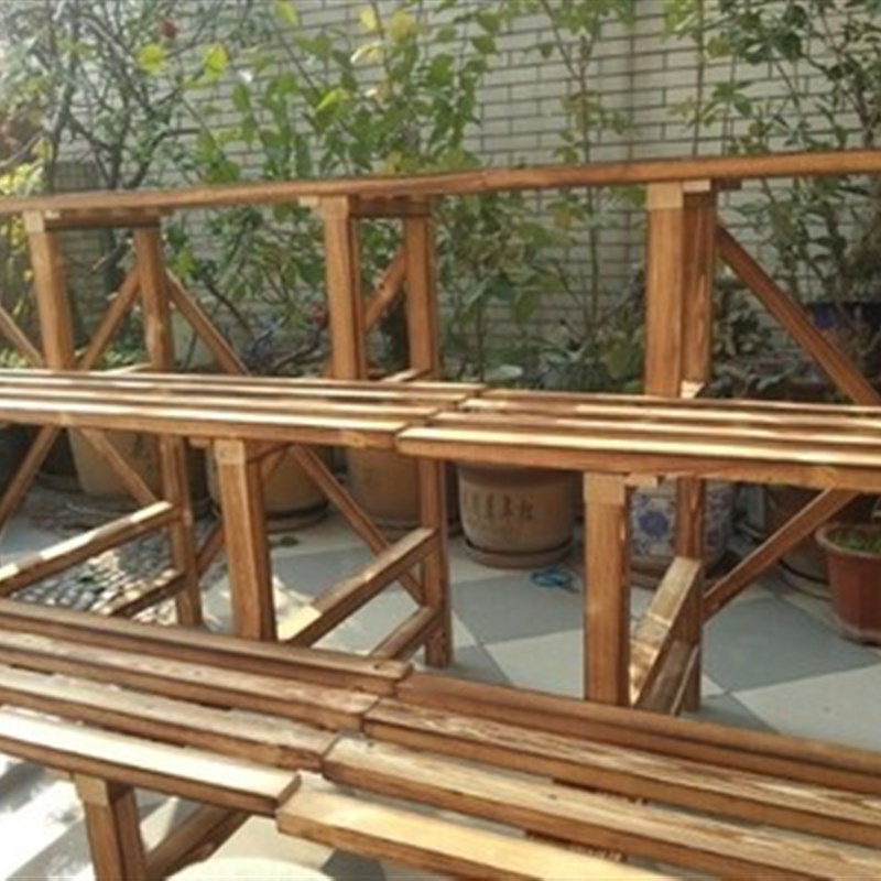 阳台花架实木防腐木多层花盆架简约室内简易置物架种菜架包邮