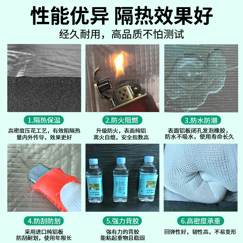 屋顶防晒隔热材料汽车顶隔热棉带背胶自粘隔热板耐高温橡塑保温棉