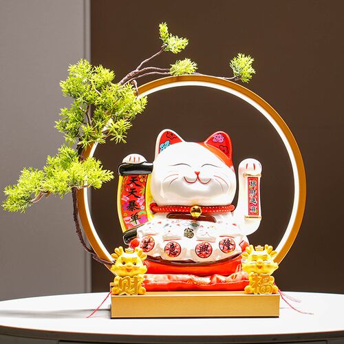 招财猫大号创意摆件自动摇手店铺前台收银台家居客厅装饰开业送礼