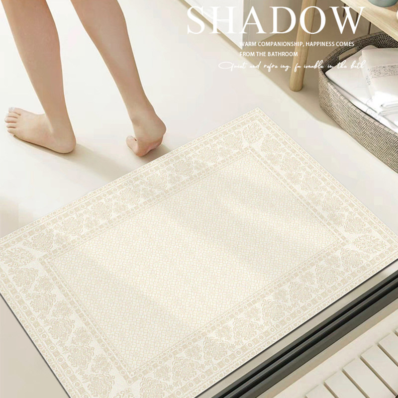 美式浴室地垫硅藻泥强吸水防滑脚垫奶油风卫生间门垫洗手台下地毯,居家布艺,家用脚垫,淘宝优惠券,粉丝福利购,淘宝优惠卷